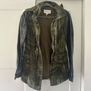 BCBGeneration Camouflage Jacket with Black Sleeves